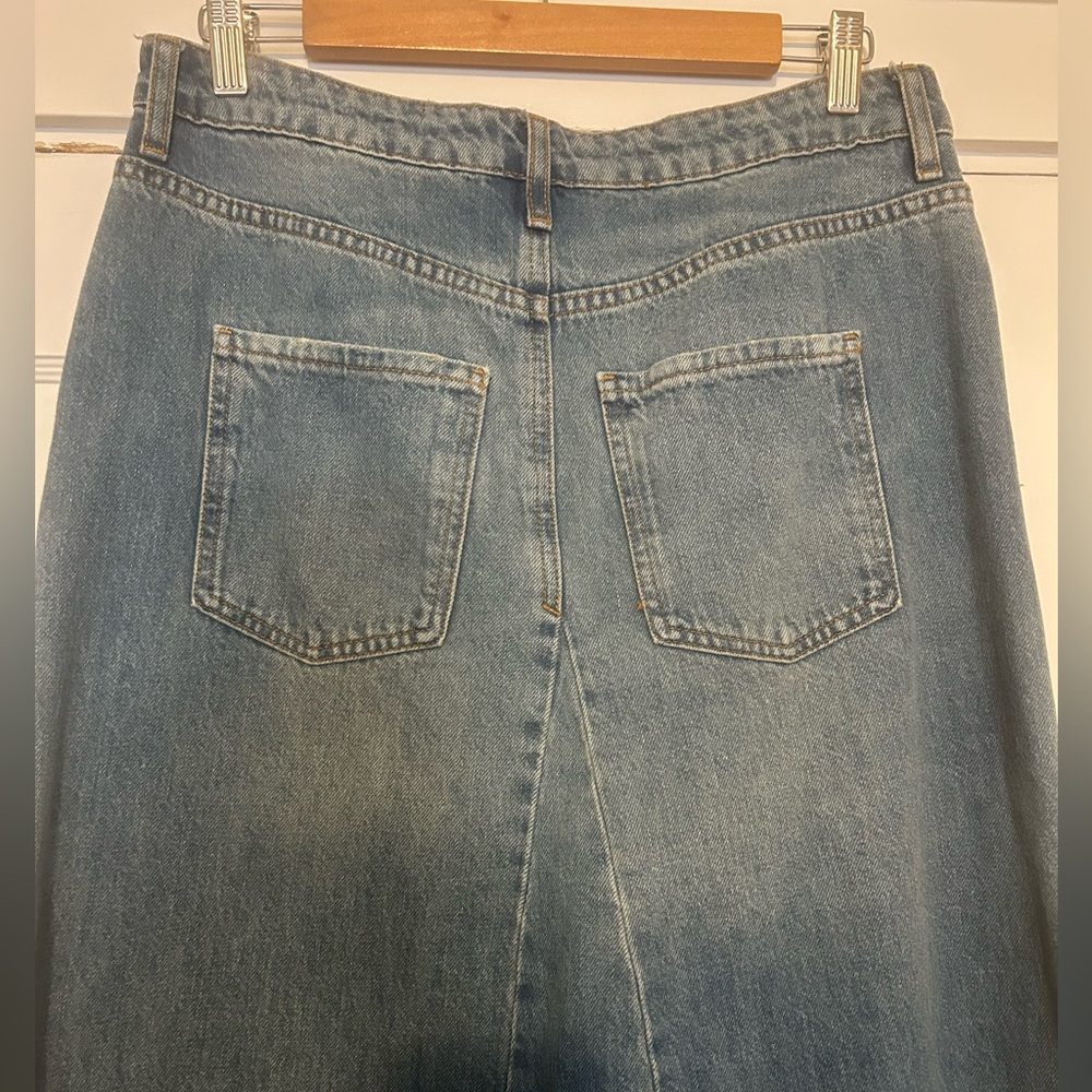 Zara ZW Collection Denim Maxi Skirt Medium - Picture 6 of 9